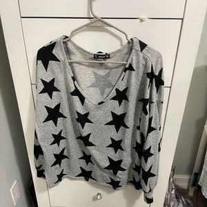 Long Sleeve Gray and Black Star Shirt